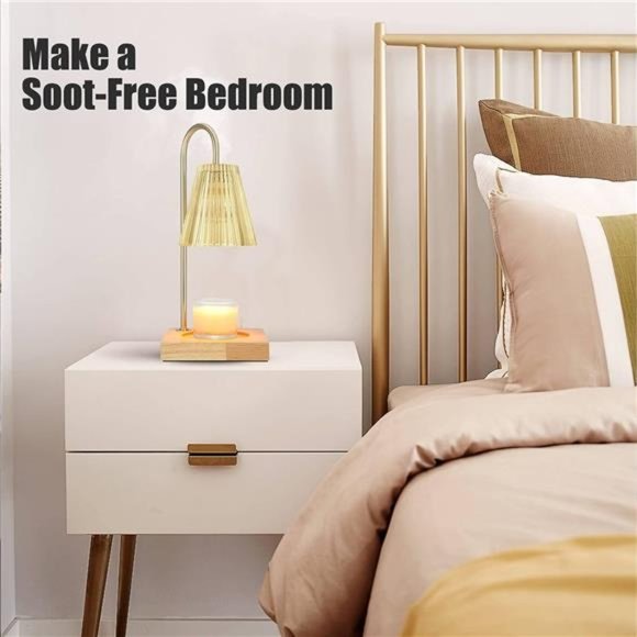 Candle Warmer Lamp w/ 2 Bulbs Compatible Jar Candles Vintage Electric Dimmable - Picture 5 of 6